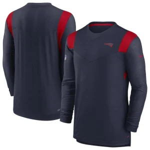New england patriots nike sideline tonal logo performance player long sleeve t shirt Navy