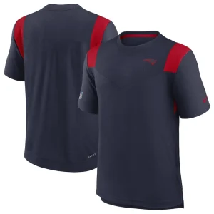 New england patriots nike sideline tonal logo performance player t shirt Navy