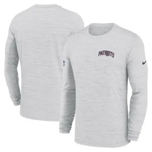 New england patriots nike sideline velocity athletic stack performance long sleeve t shirt White