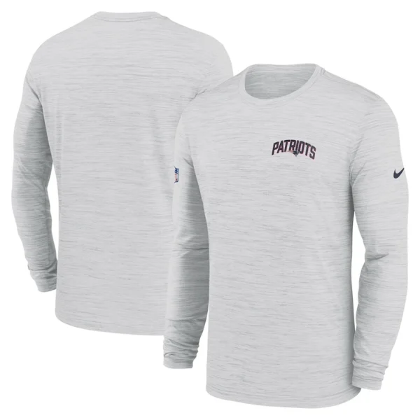 New england patriots nike sideline velocity athletic stack performance long sleeve t shirt White
