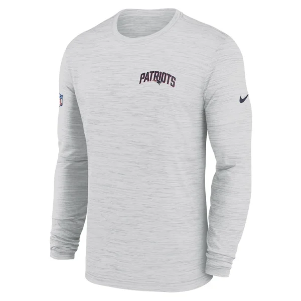 New england patriots nike sideline velocity athletic stack performance long sleeve t shirt White M