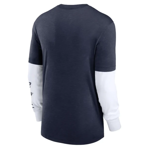 New england patriots nike slub fashion long sleeve t shirt Heather navy L