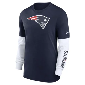 New england patriots nike slub fashion long sleeve t shirt Heather navy M