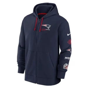 New england patriots nike surrey full zip hoodie Navy M