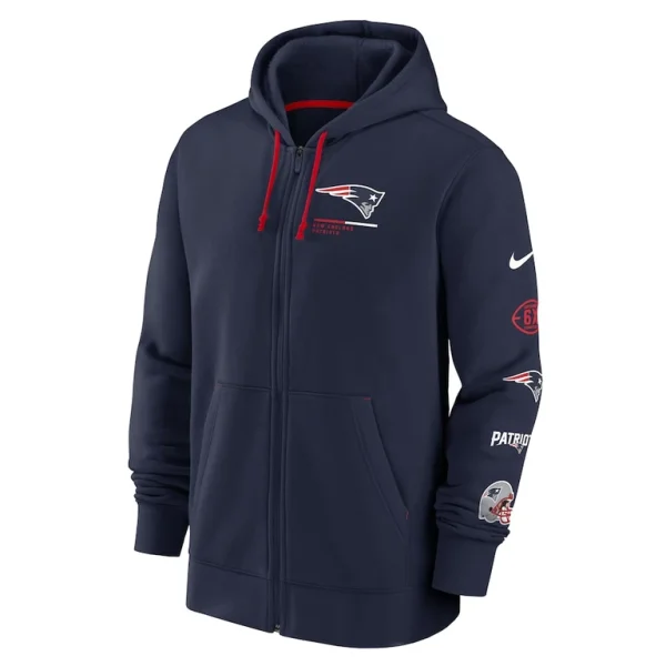 New england patriots nike surrey full zip hoodie Navy M