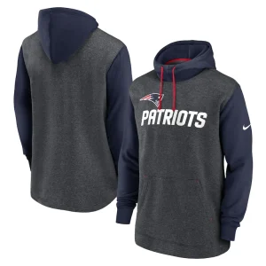 New england patriots nike surrey legacy pullover hoodie Heathered charcoalnavy