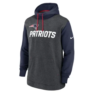 New england patriots nike surrey legacy pullover hoodie Heathered charcoalnavy M