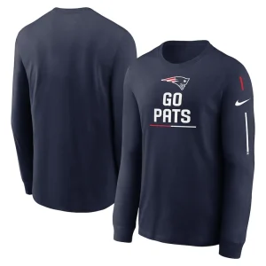 New england patriots nike team slogan long sleeve t shirt Navy