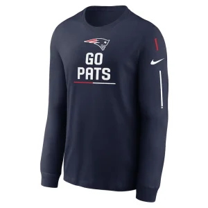 New england patriots nike team slogan long sleeve t shirt Navy M