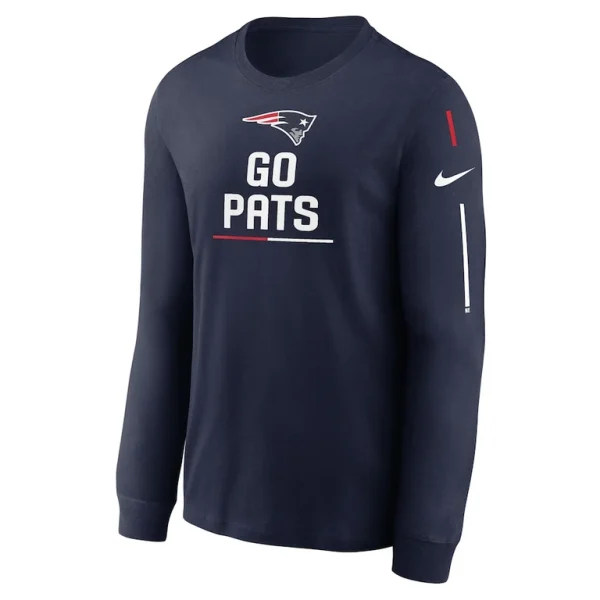 New england patriots nike team slogan long sleeve t shirt Navy M