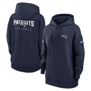 New england patriots nike womens 2023 sideline club fleece pullover hoodie Navy
