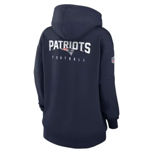 New england patriots nike womens 2023 sideline club fleece pullover hoodie Navy M