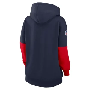 New england patriots nike womens 2024 sideline essential fleece pullover hoodie Navy M