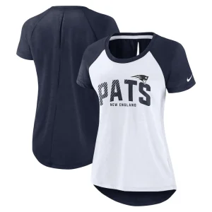New england patriots nike womens back slit lightweight fashion t shirt Whiteheather scarlet
