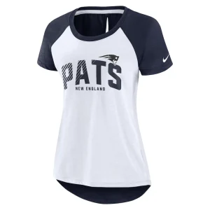 New england patriots nike womens back slit lightweight fashion t shirt Whiteheather scarlet S