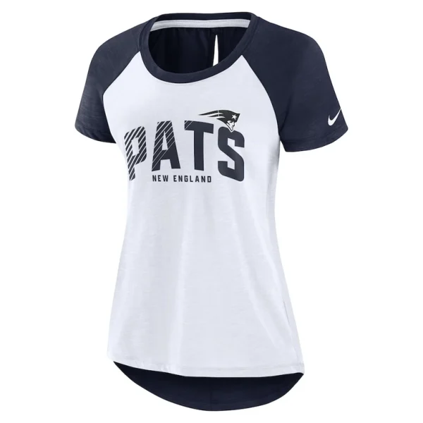 New england patriots nike womens back slit lightweight fashion t shirt Whiteheather scarlet S