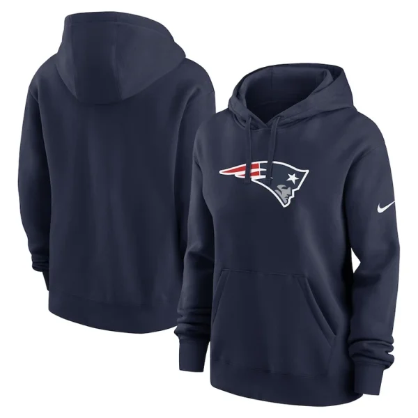 New england patriots nike womens club fleece pullover hoodie Navy