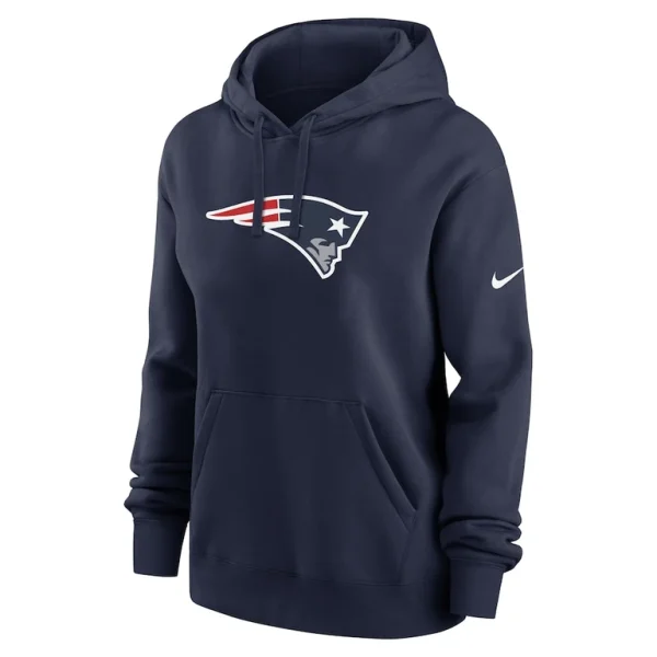 New england patriots nike womens club fleece pullover hoodie Navy S