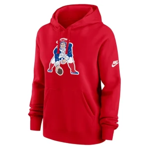 New england patriots nike womens club fleece pullover hoodie Red S