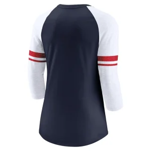 New england patriots nike womens fashion 34 sleeve lightweight raglan fashion t shirt Navy M