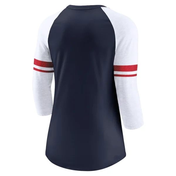 New england patriots nike womens fashion 34 sleeve lightweight raglan fashion t shirt Navy M