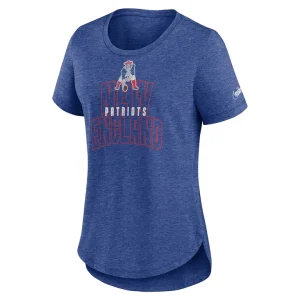 New england patriots nike womens fashion tri blend t shirt Heather royal S