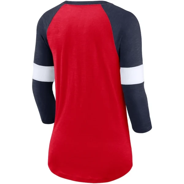 New england patriots nike womens football pride raglan 34 sleeve t shirt Heather redheather navy M