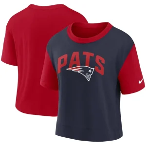 New england patriots nike womens high hip fashion t shirt Rednavy