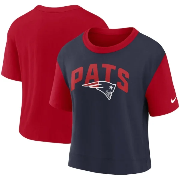 New england patriots nike womens high hip fashion t shirt Rednavy