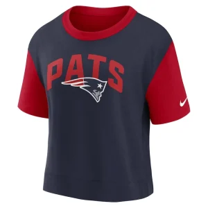 New england patriots nike womens high hip fashion t shirt Rednavy S