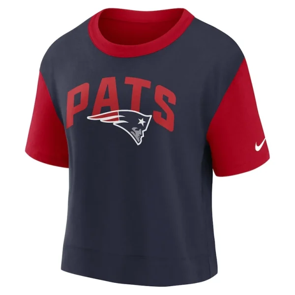 New england patriots nike womens high hip fashion t shirt Rednavy S