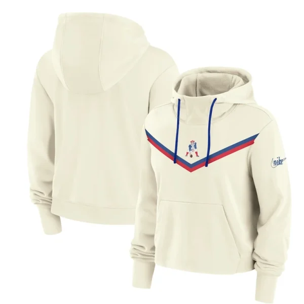 New england patriots nike womens historic performance pullover hoodie Cream