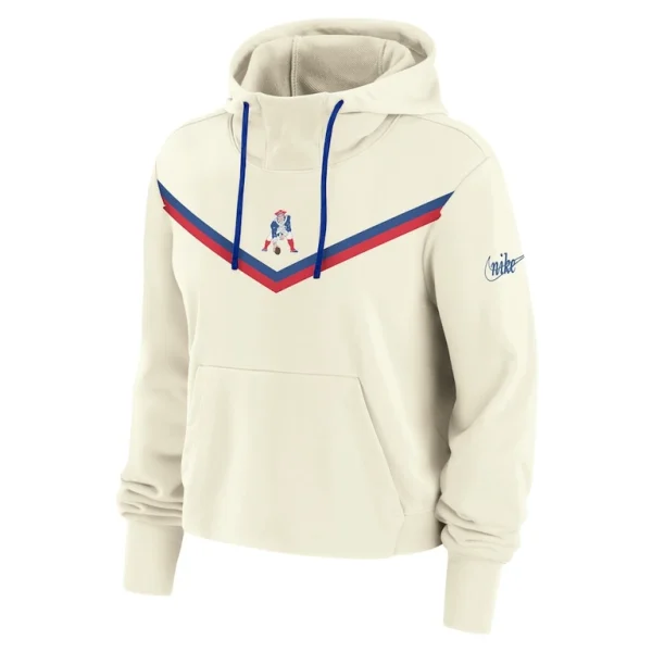 New england patriots nike womens historic performance pullover hoodie Cream S