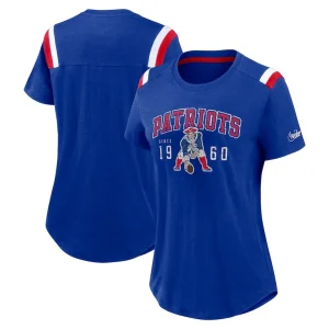 New england patriots nike womens historic slub fashion t shirt Heather royal