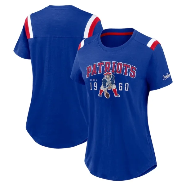 New england patriots nike womens historic slub fashion t shirt Heather royal
