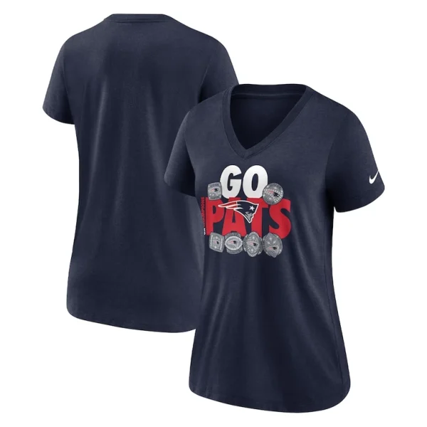 New england patriots nike womens hometown collection tri blend v neck t shirt Navy