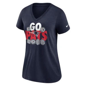New england patriots nike womens hometown collection tri blend v neck t shirt Navy M