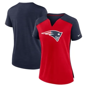 New england patriots nike womens impact exceed performance notch neck t shirt Rednavy