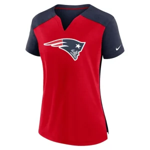 New england patriots nike womens impact exceed performance notch neck t shirt Rednavy S