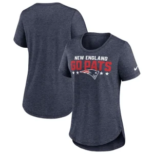 New england patriots nike womens local fashion tri blend t shirt Heather navy