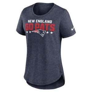 New england patriots nike womens local fashion tri blend t shirt Heather navy S