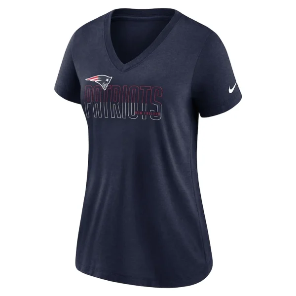New england patriots nike womens lock up tri blend v neck t shirt Heathered navy S