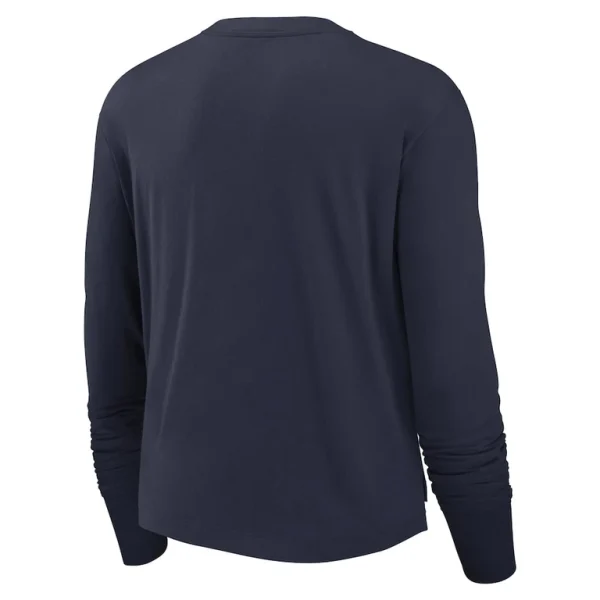New england patriots nike womens modest crop performance long sleeve t shirt Navy M