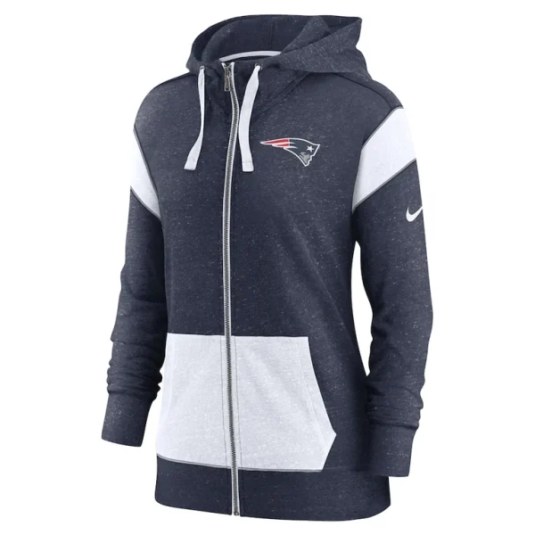 New england patriots nike womens monaco lightweight full zip hoodie Navywhite S