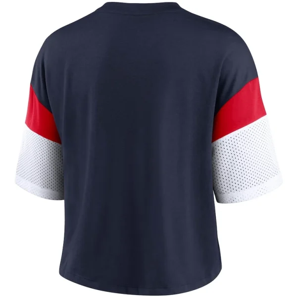New england patriots nike womens nickname tri blend performance crop top Navywhite M