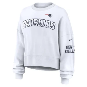 New england patriots nike womens oversized pullover sweatshirt White S
