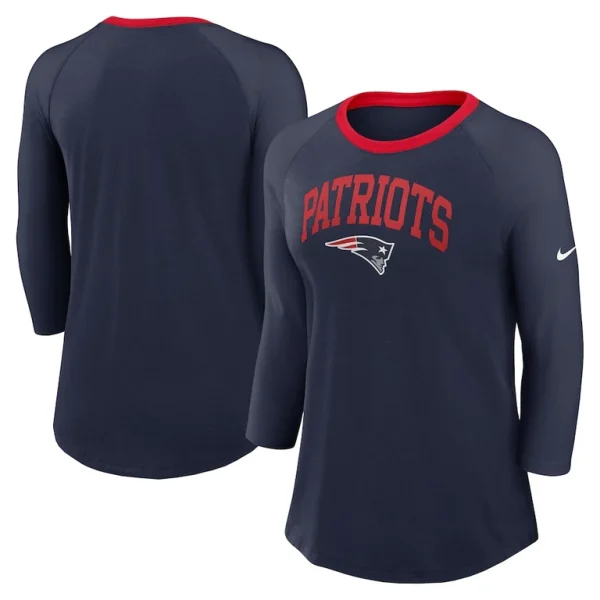 New england patriots nike womens raglan 34 sleeve t shirt Navy