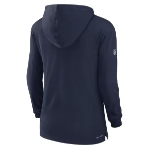 New england patriots nike womens sideline performance long sleeve hoodie t shirt Navy M