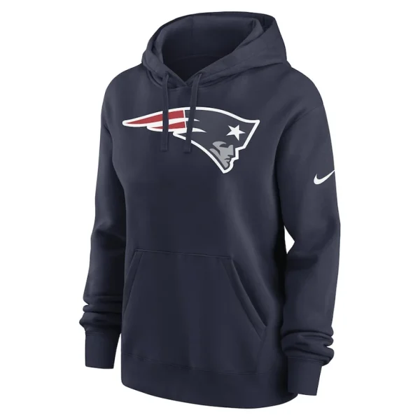 New england patriots nike womens team logo club fleece pullover hoodie Navy S