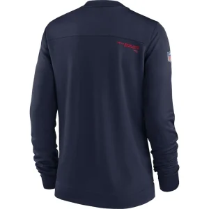 New england patriots nike womens top coach performance v neck long sleeve t shirt Navy M